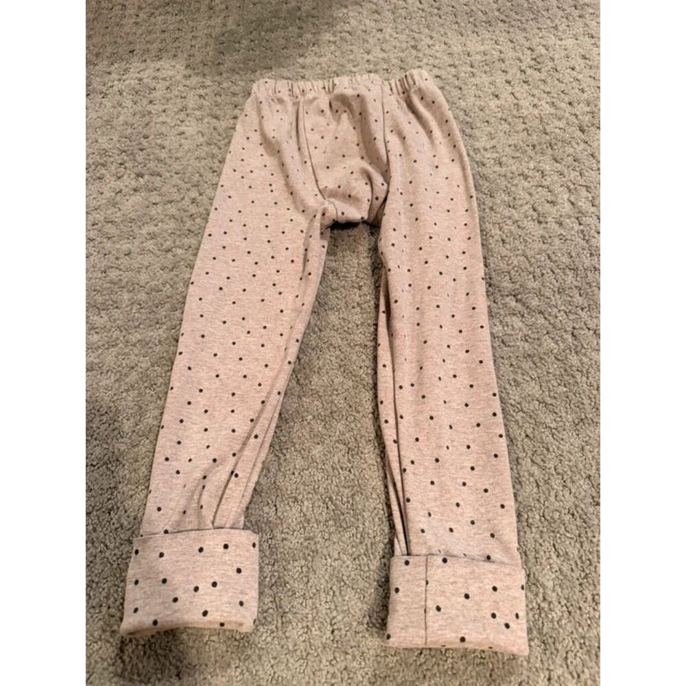 Childhoods Clothing Tan Polka Dot Ribbed Knit Leggings Neutral Toddler 5T